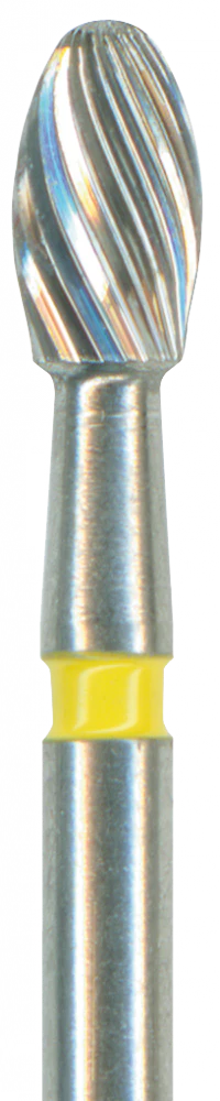 Бор фінір твердосплавний фінішний олива OkoDent жовтий (C379F)