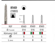 Бор алмазний циліндр із округленим кінцем із напрямною OkoDent (856D)